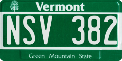 VT license plate NSV382