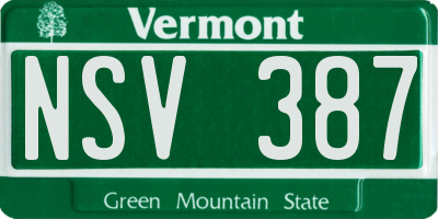 VT license plate NSV387