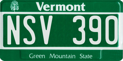 VT license plate NSV390