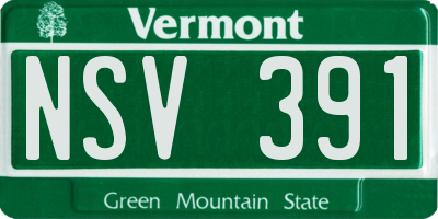 VT license plate NSV391