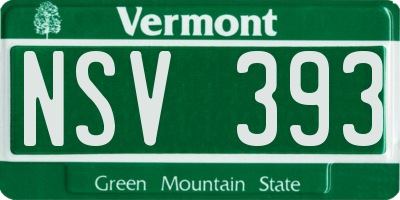 VT license plate NSV393