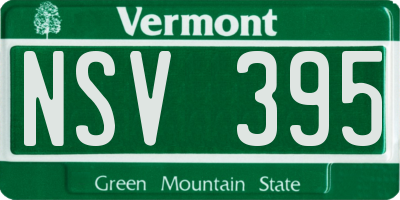 VT license plate NSV395