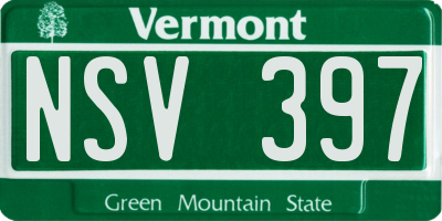 VT license plate NSV397