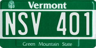 VT license plate NSV401