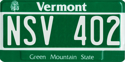 VT license plate NSV402