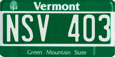 VT license plate NSV403