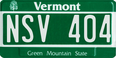 VT license plate NSV404