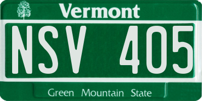 VT license plate NSV405