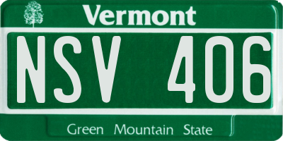 VT license plate NSV406