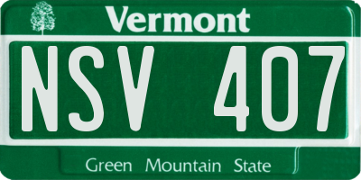 VT license plate NSV407