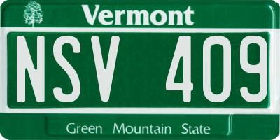 VT license plate NSV409