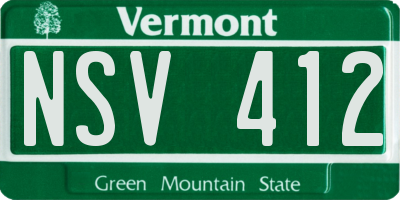 VT license plate NSV412