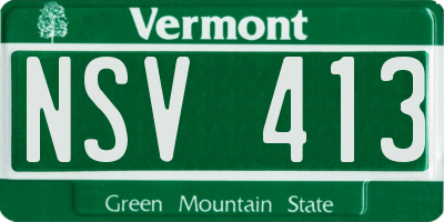 VT license plate NSV413
