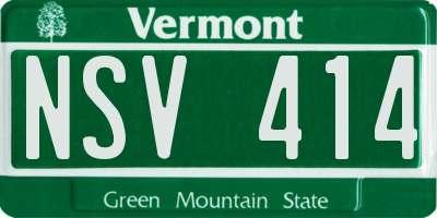 VT license plate NSV414