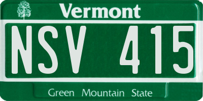 VT license plate NSV415