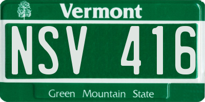 VT license plate NSV416