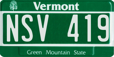 VT license plate NSV419