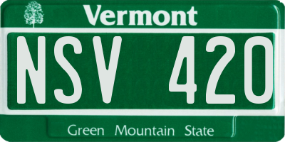 VT license plate NSV420