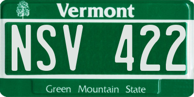 VT license plate NSV422