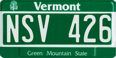 VT license plate NSV426