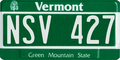 VT license plate NSV427