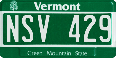 VT license plate NSV429