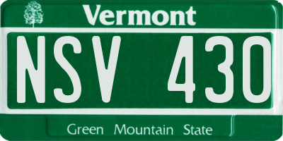 VT license plate NSV430