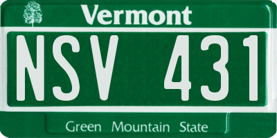 VT license plate NSV431