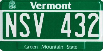 VT license plate NSV432