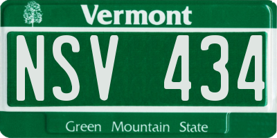 VT license plate NSV434