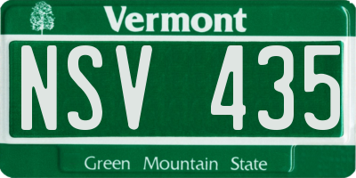 VT license plate NSV435