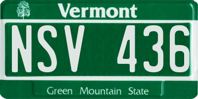 VT license plate NSV436