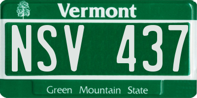 VT license plate NSV437