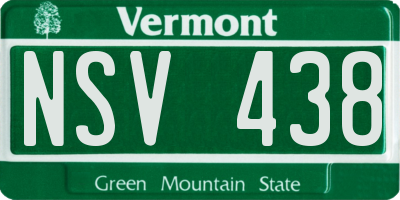 VT license plate NSV438