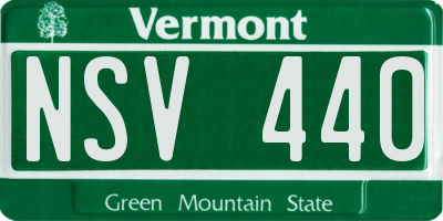 VT license plate NSV440