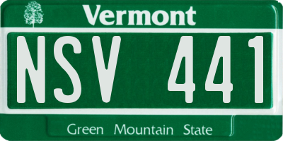 VT license plate NSV441