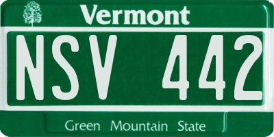 VT license plate NSV442
