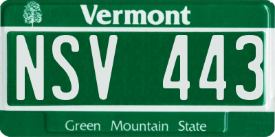 VT license plate NSV443