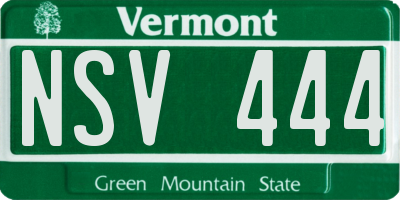 VT license plate NSV444