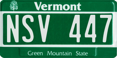 VT license plate NSV447