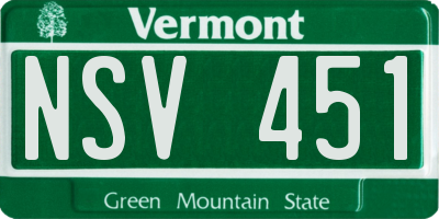 VT license plate NSV451