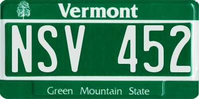 VT license plate NSV452