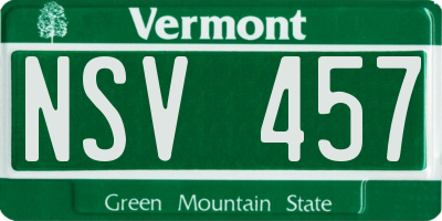 VT license plate NSV457
