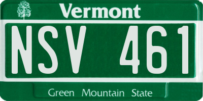 VT license plate NSV461