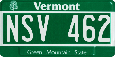 VT license plate NSV462