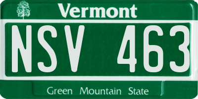 VT license plate NSV463