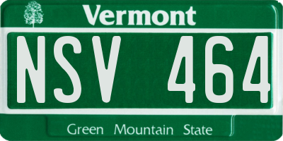 VT license plate NSV464