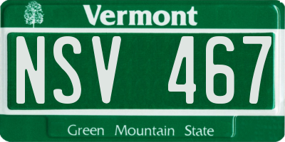 VT license plate NSV467