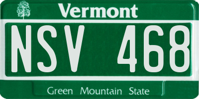 VT license plate NSV468
