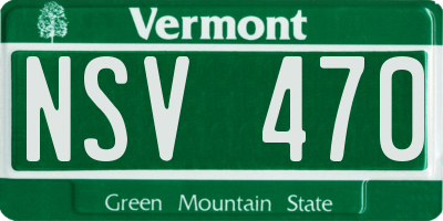 VT license plate NSV470